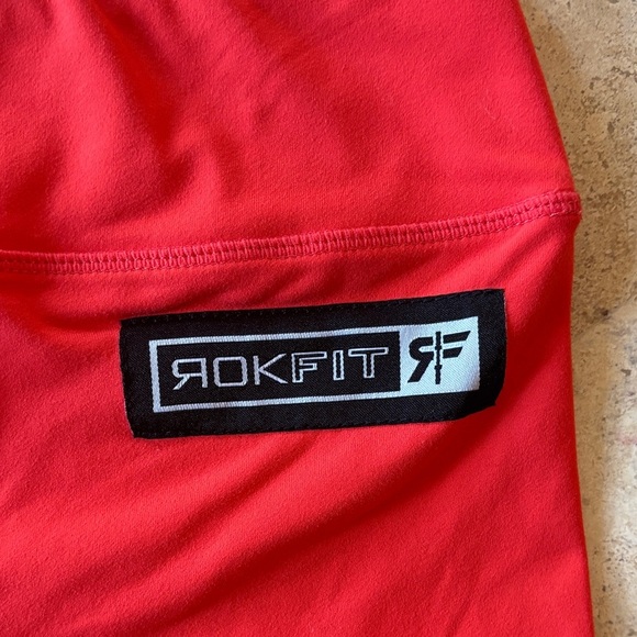 Rokfit size small Women's Red athletic Shorts with bold logo - Picture 2 of 4